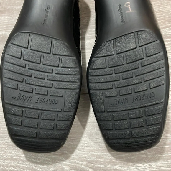 NWOT Easy Street Extra Wide Purpose Black Patent Croc Slip On Flats 9.5 WW - Picture 9 of 14